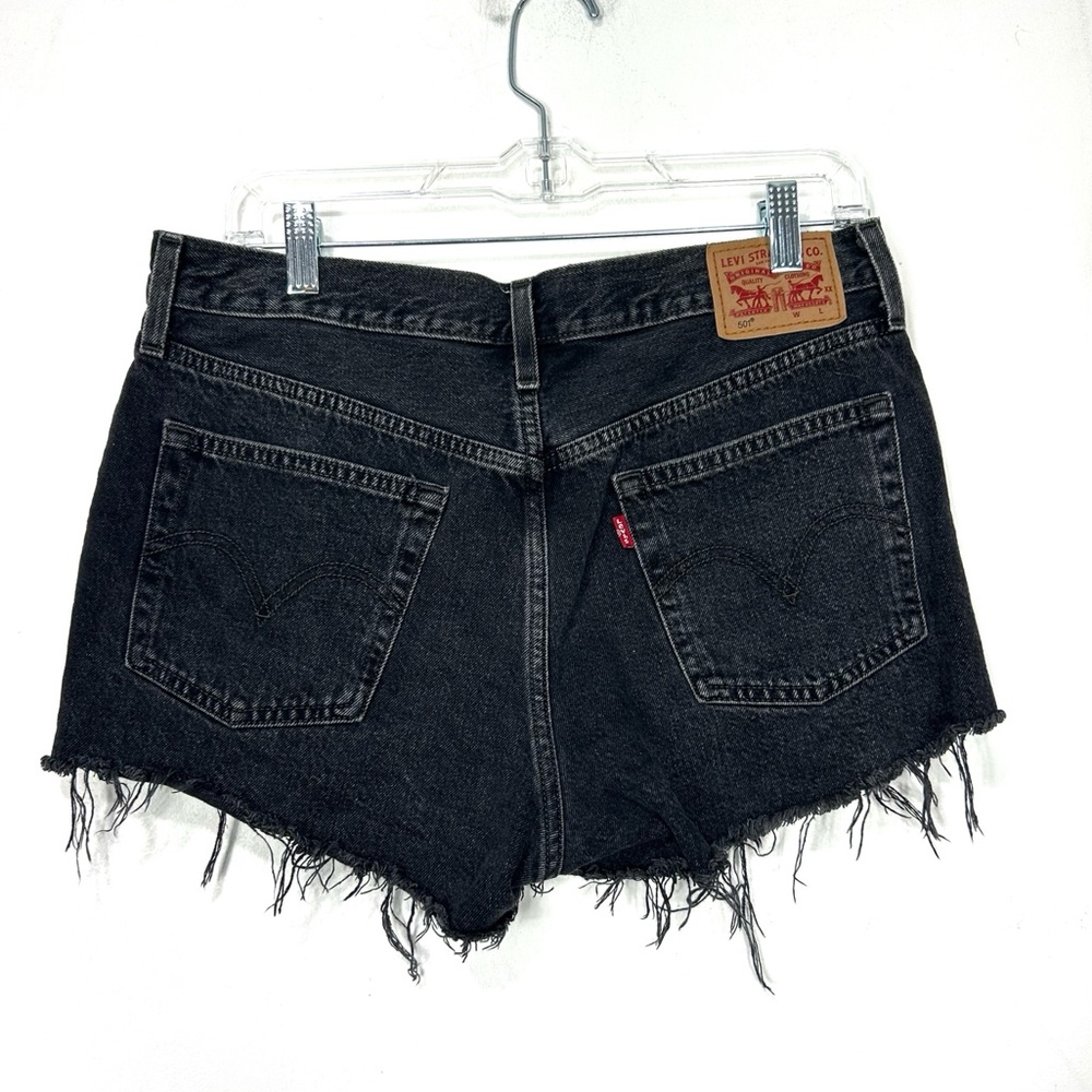 Levi's Black Denim Button Fly Jean Shorts H28